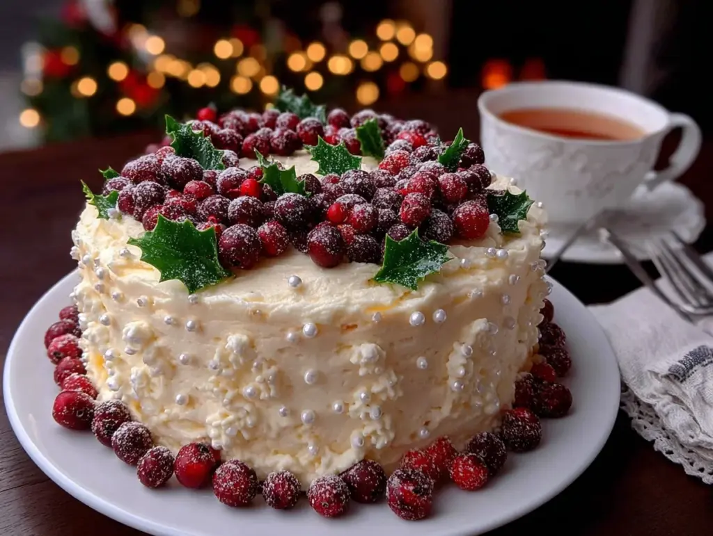 gâteau de Noël facile au glaçage royal - featured image