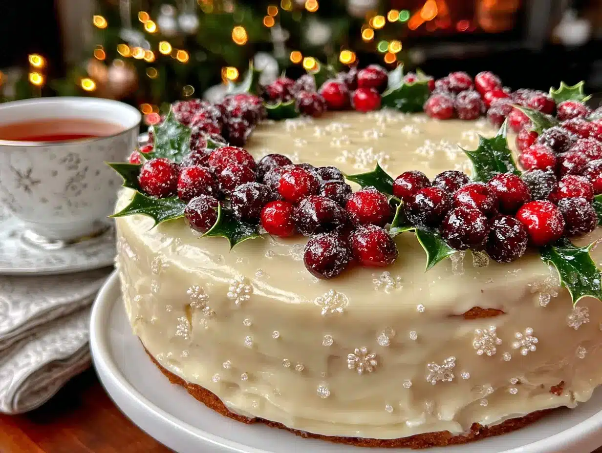 gâteau de Noël facile au glaçage royal preparation steps