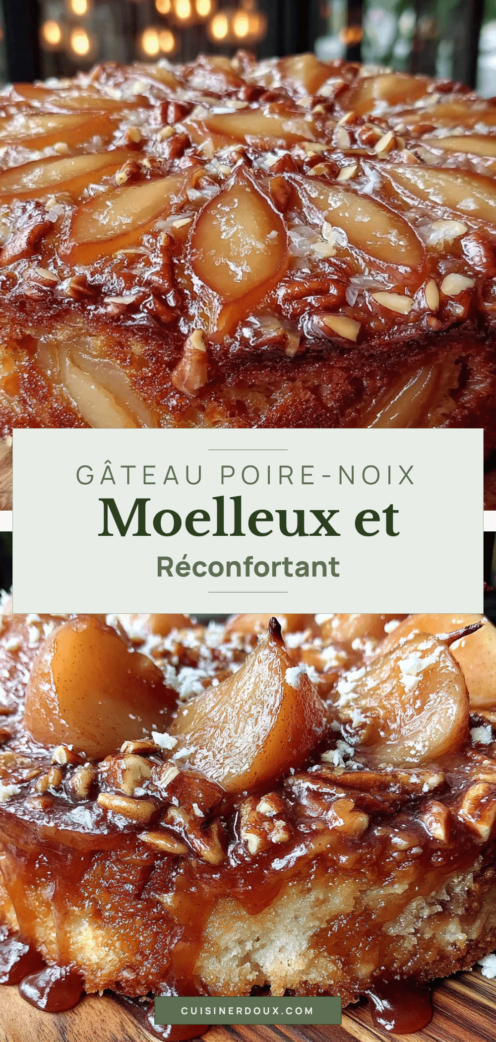 gâteau poire-noix moelleux recipe