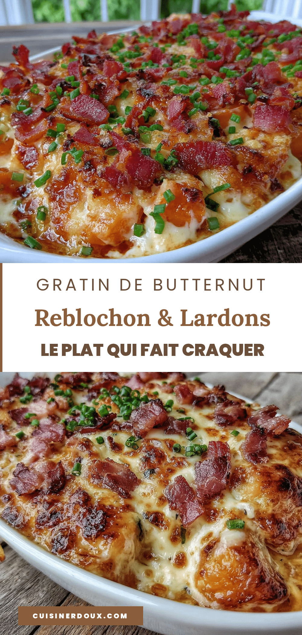 gratin de butternut au reblochon et lardons recipe