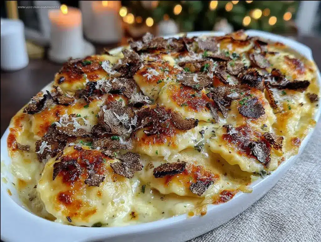 gratin de ravioles aux truffes - featured image