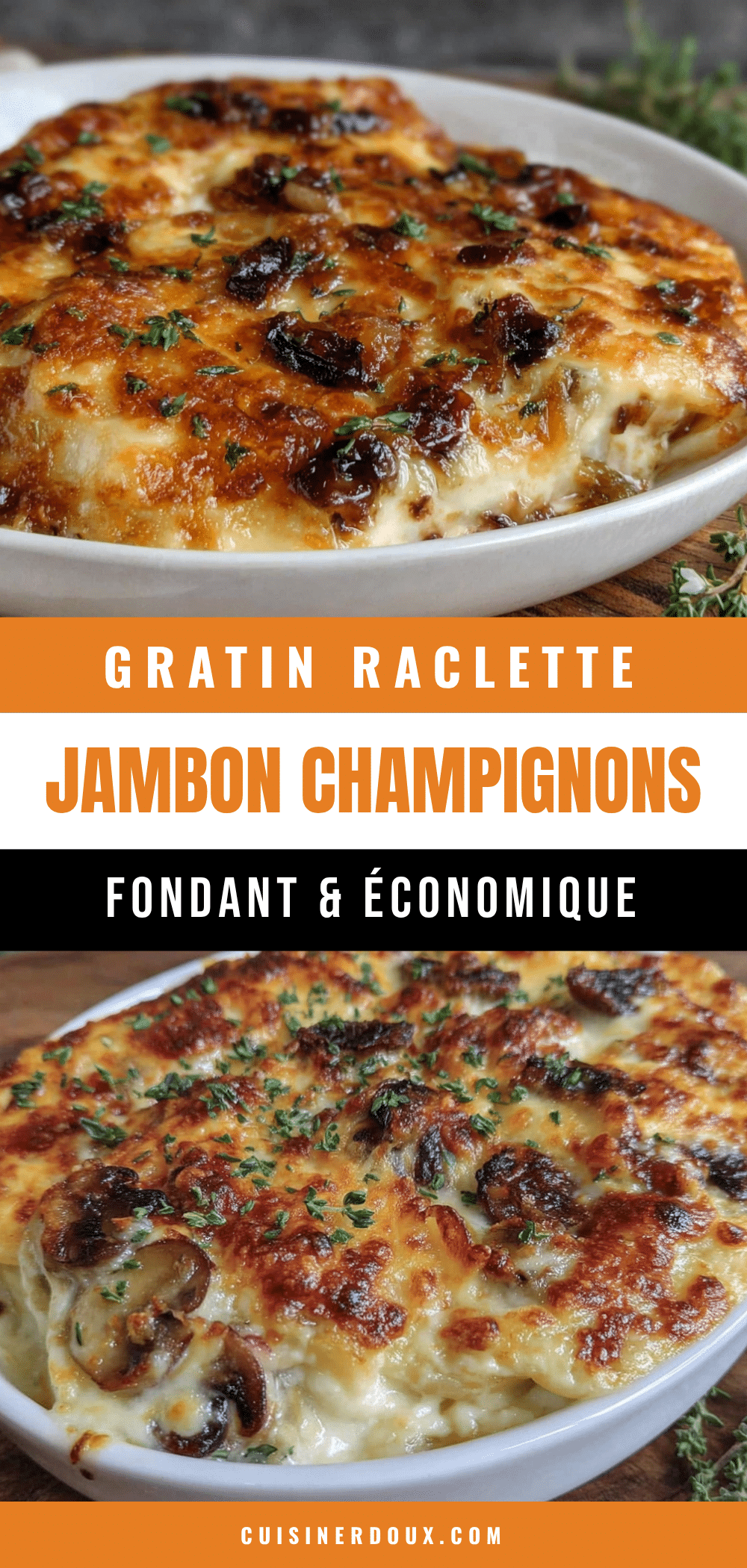 gratin raclette jambon champignons recipe