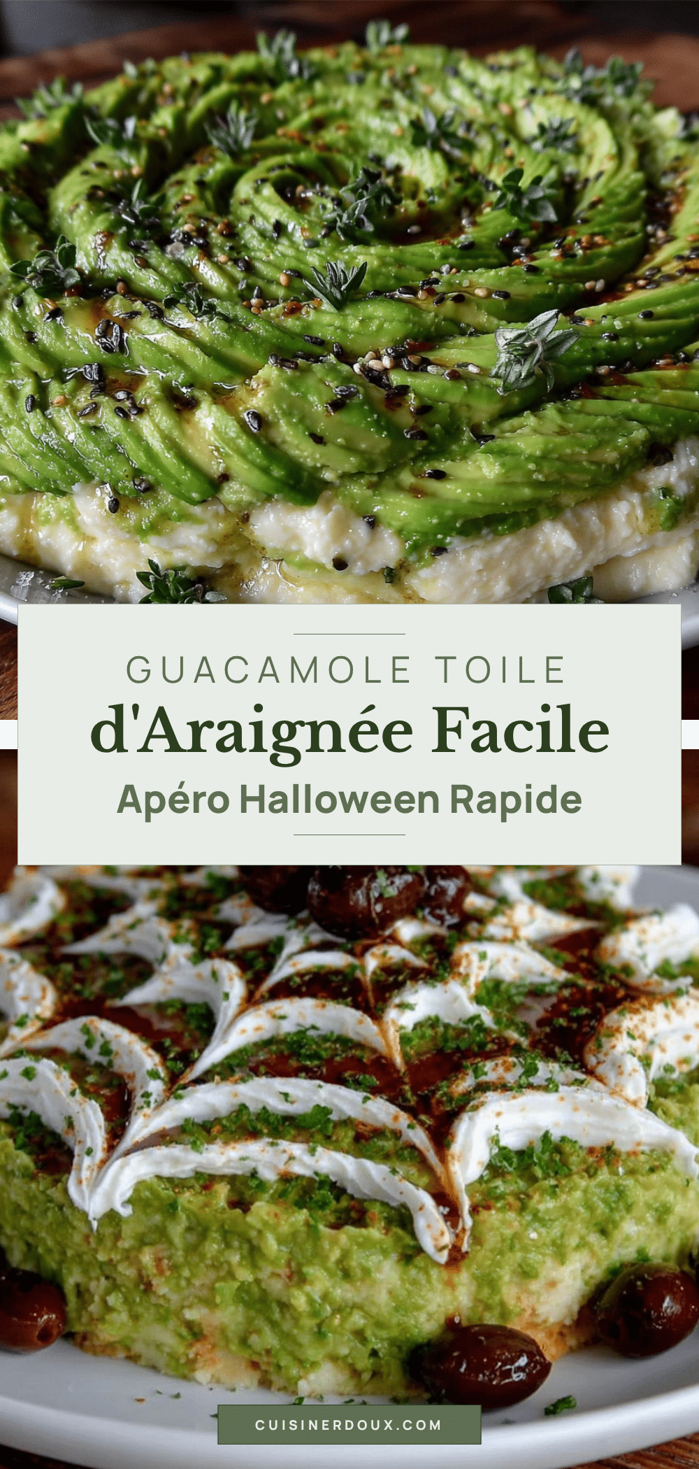 guacamole toile daraignée facile pour un apéro Halloween rapide recipe