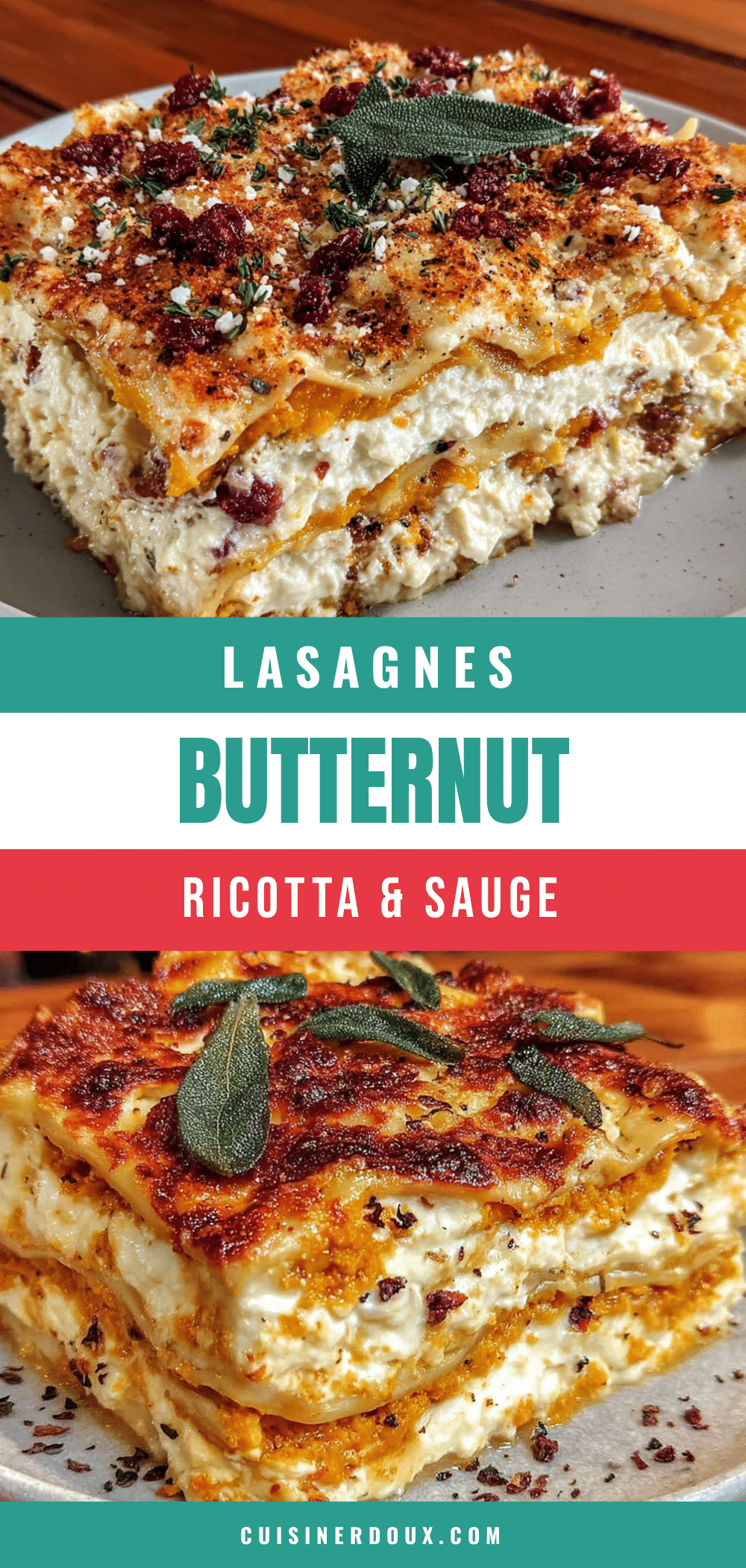 lasagnes butternut ricotta sauge recipe