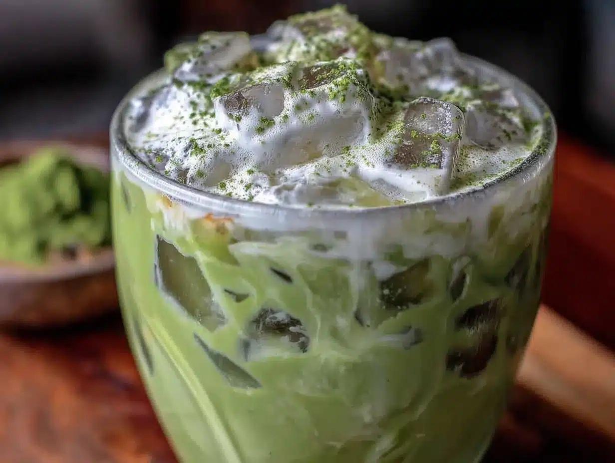 matcha glacé crémeux au lait d’avoine preparation steps