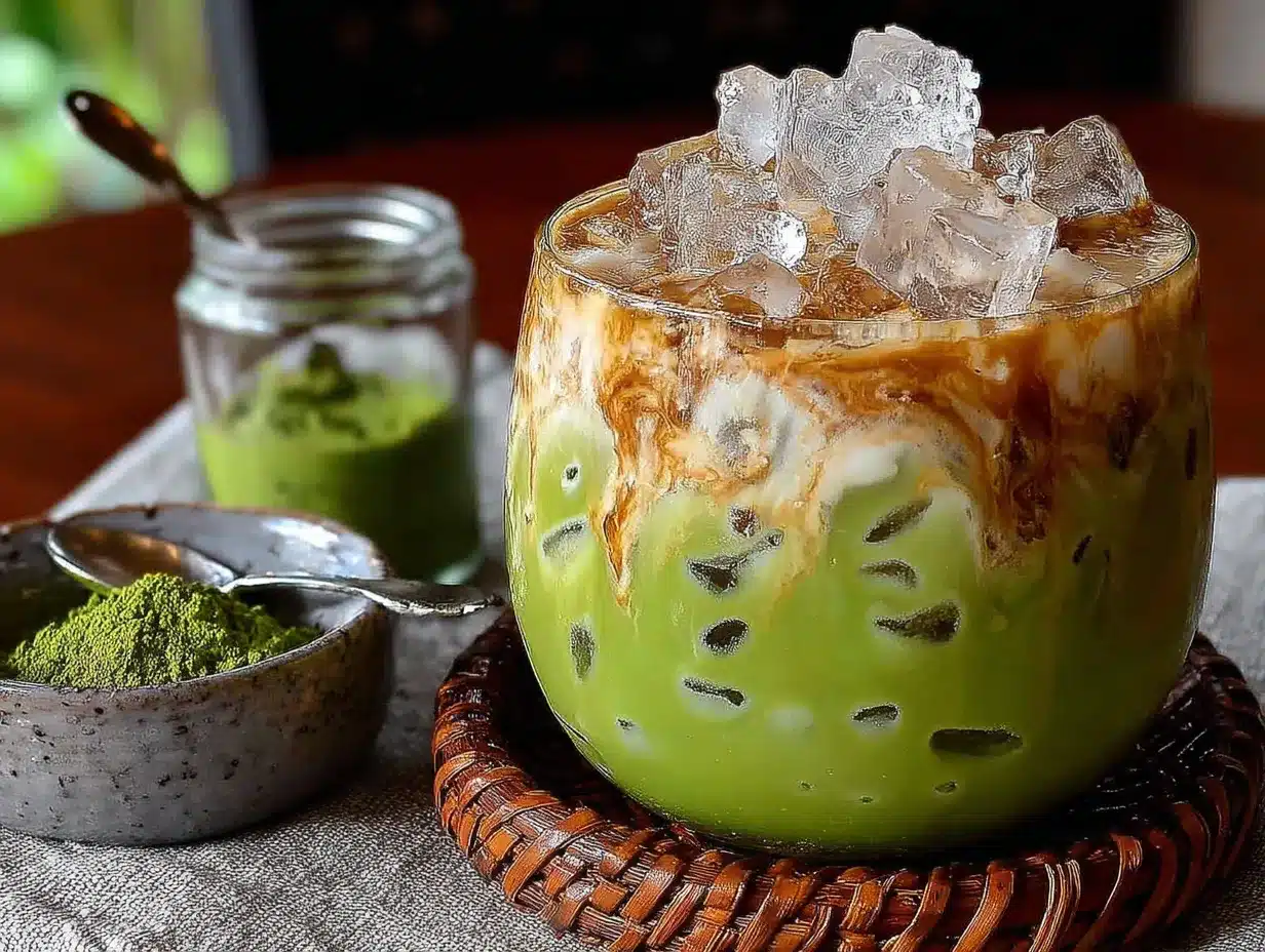 matcha glacé crémeux preparation steps