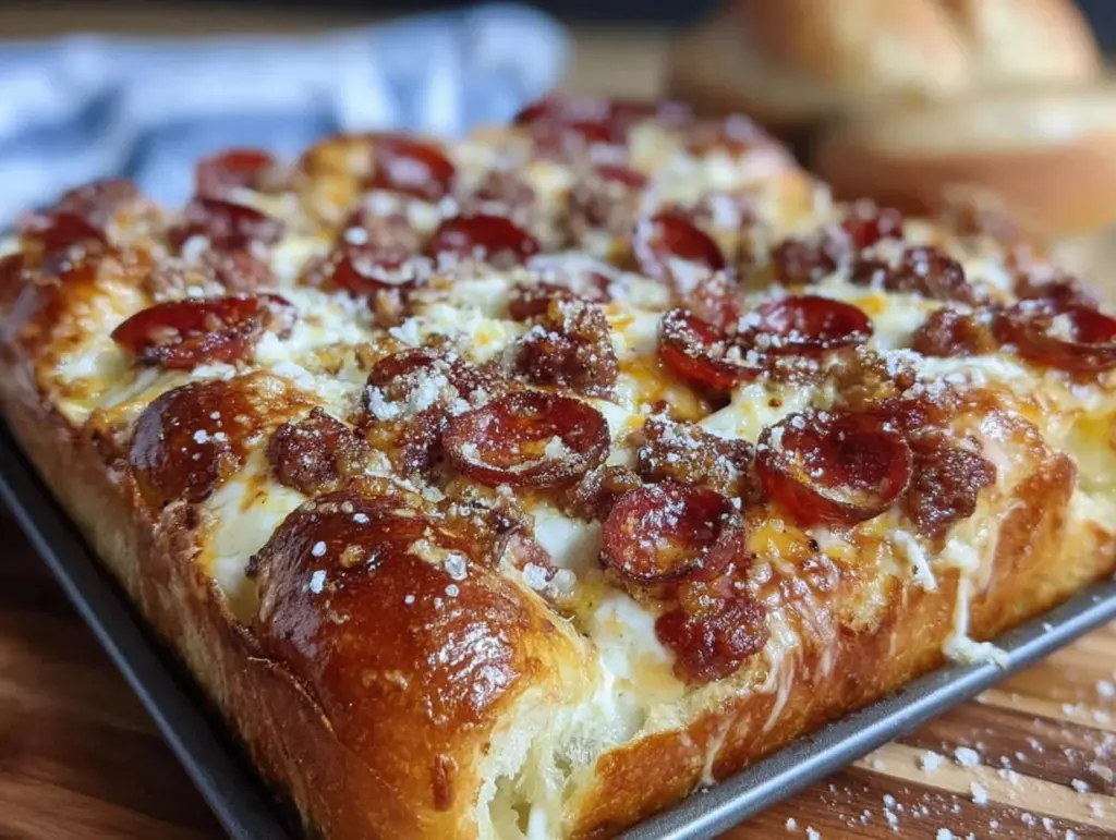 pizza detroit croustillante au pepperoni - featured image