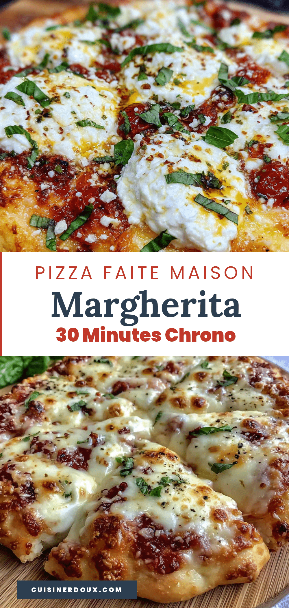 Pizza margherita pâte fine maison recipe
