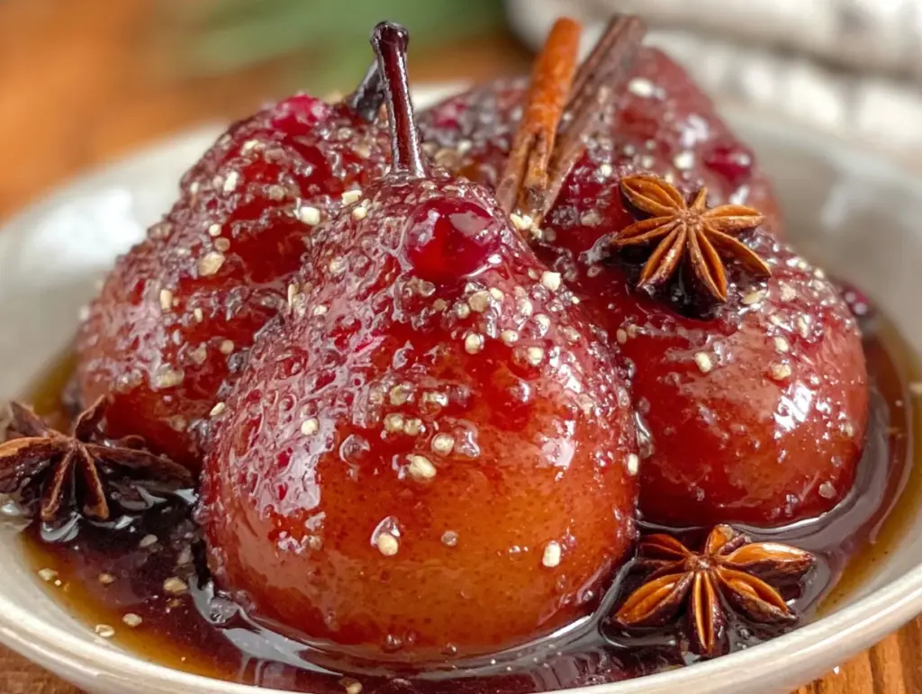 poires pochées au vin chaud - featured image