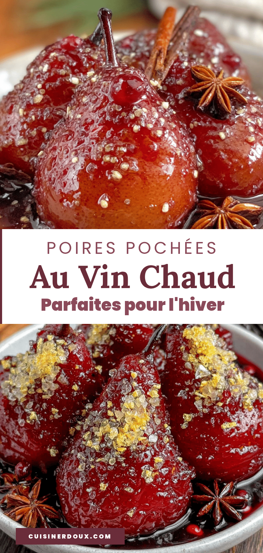 poires pochées au vin chaud recipe