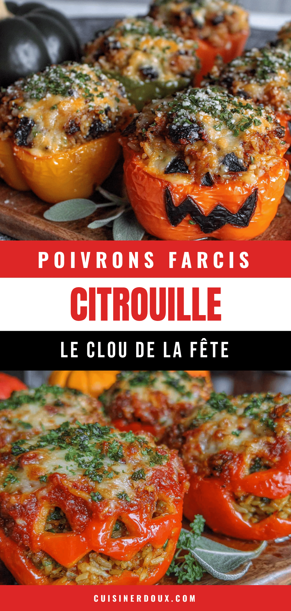 poivrons farcis citrouille halloween recipe