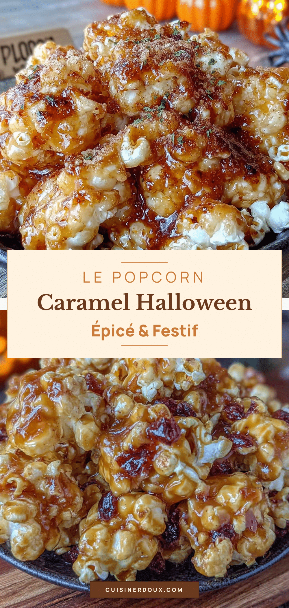 popcorn caramel halloween épicé recipe