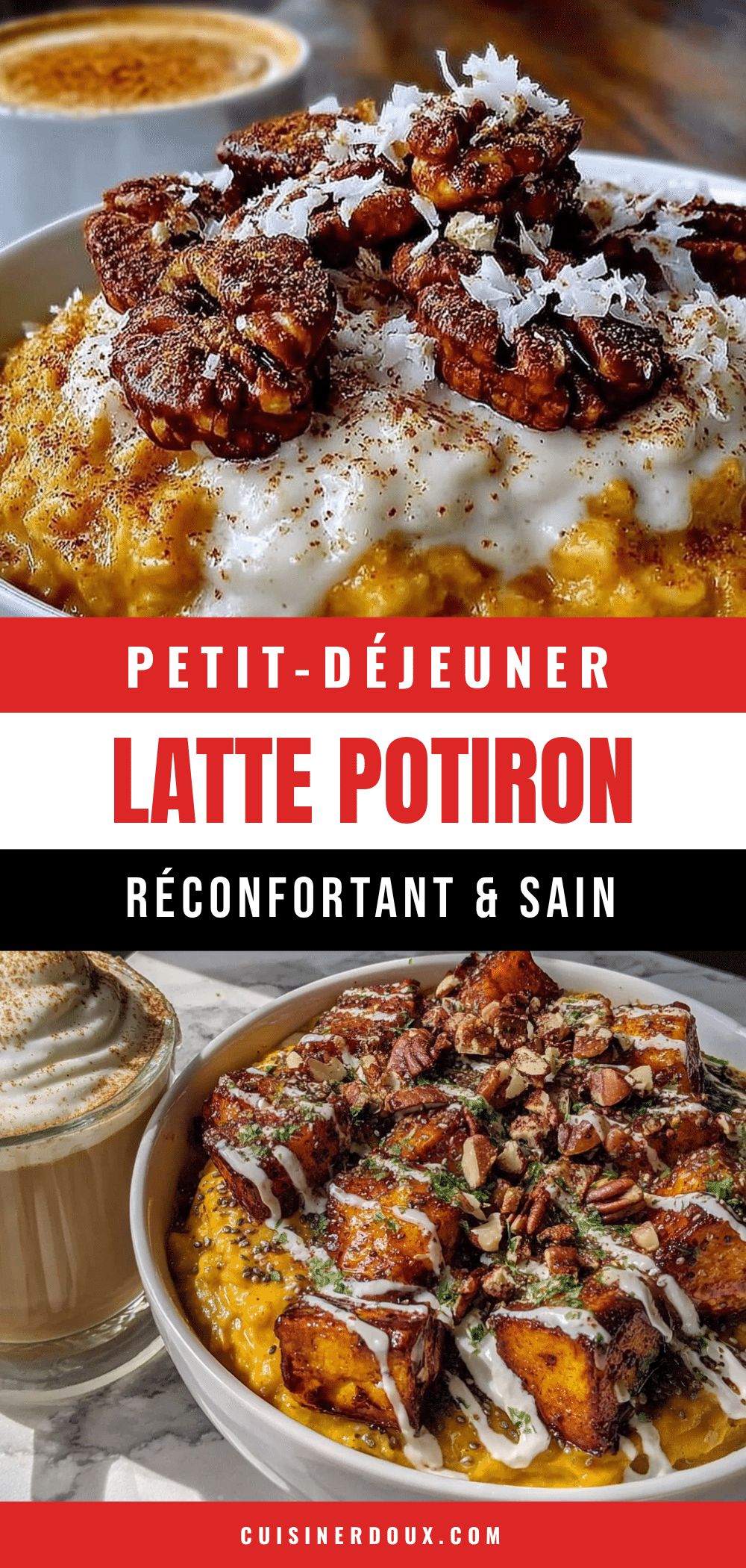 porridge crémeux au lait doré et potiron recipe