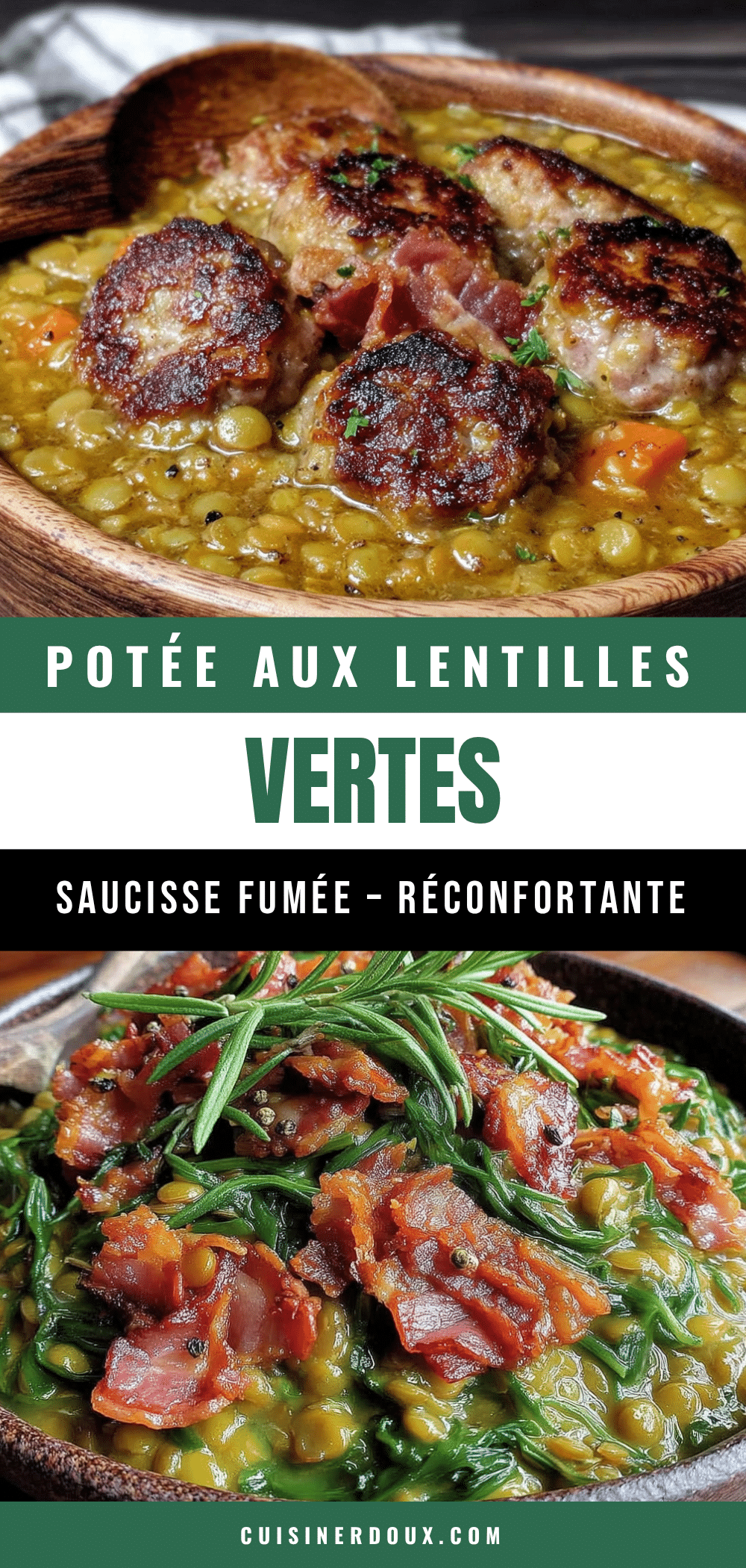 potée lentilles vertes saucisse fumée recipe