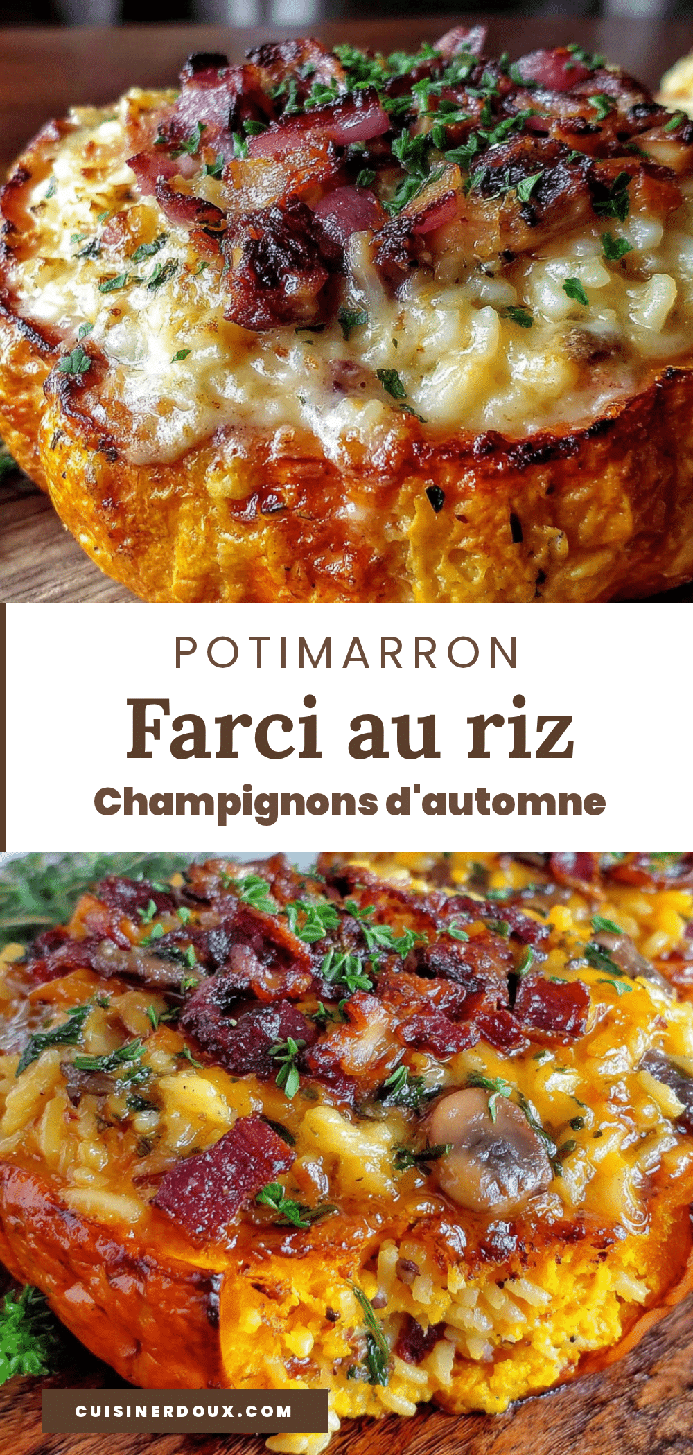 potimarron farci au riz et champignons d’automne recipe