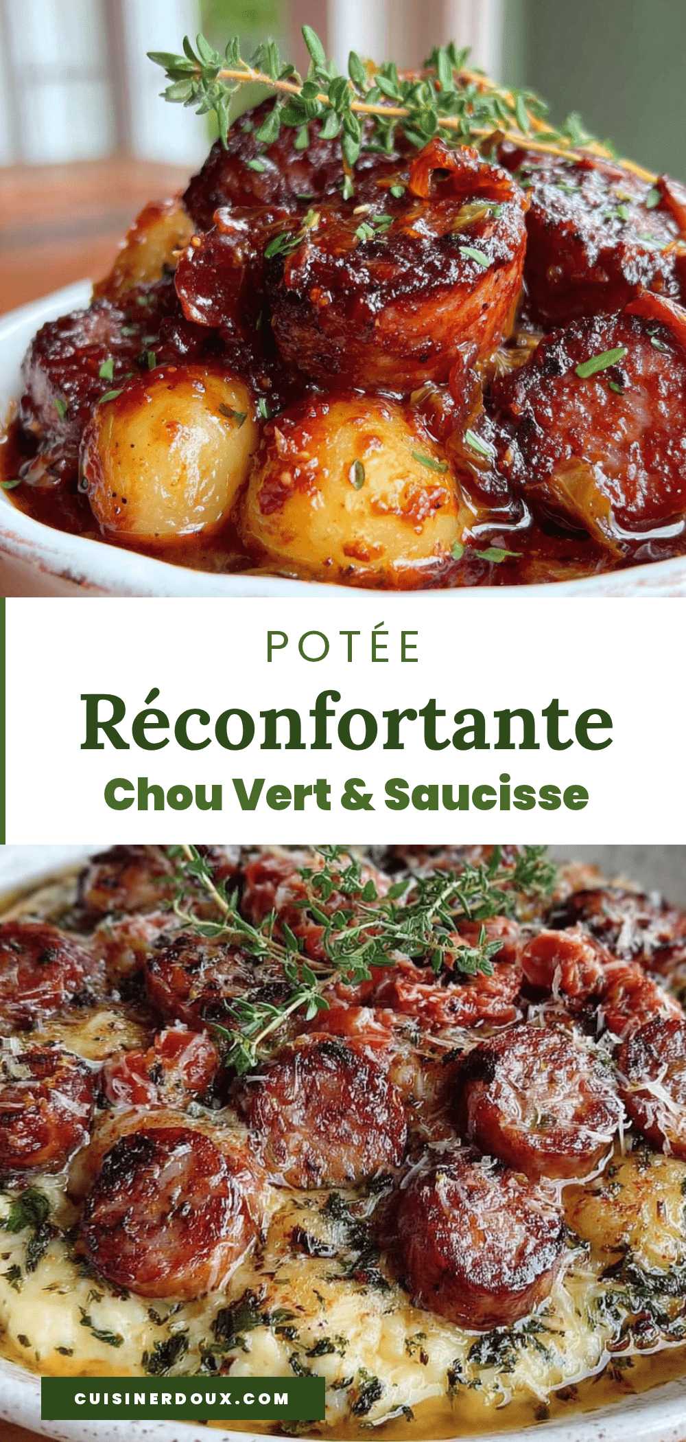 recette facile de potée réconfortante au chou vert et saucisse fumée recipe