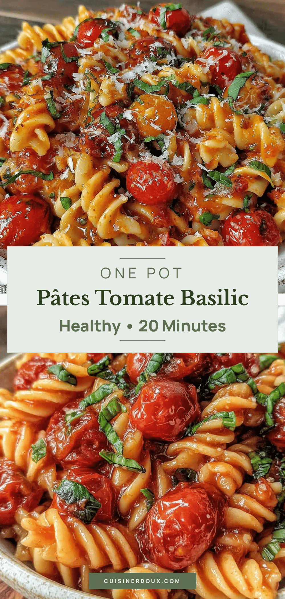 recette one pot pâtes tomate basilic healthy recipe