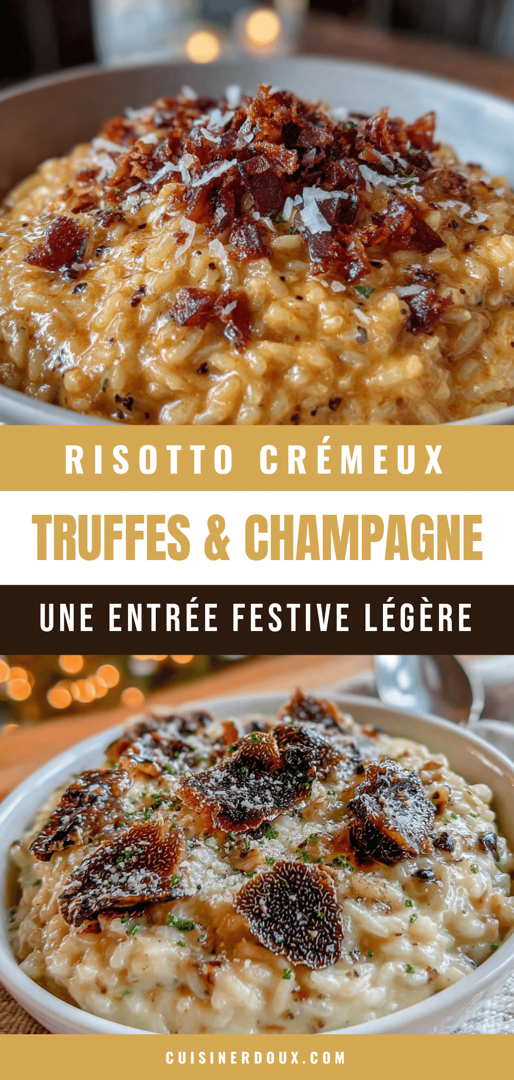 risotto crémeux truffes et champagne recipe
