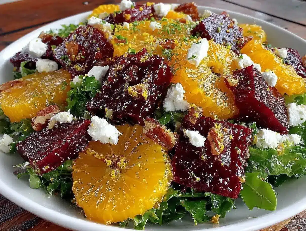 Salade d’automne betterave rôtie et orange sanguine preparation steps