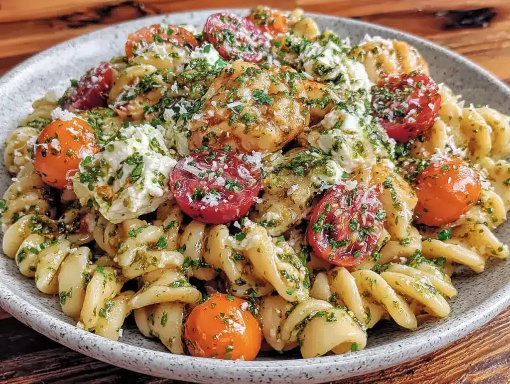 salade de pâtes crémeuse feta tomates cerises - featured image