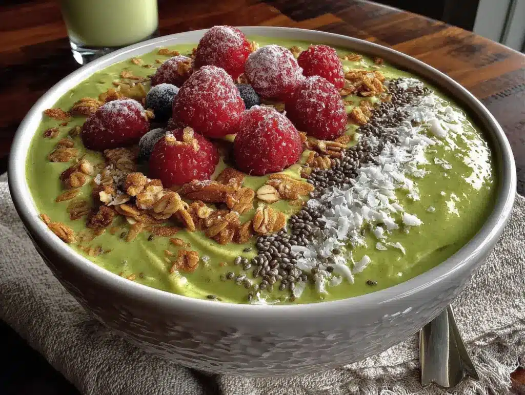 Smoothie bowl matcha aux fruits rouges - featured image