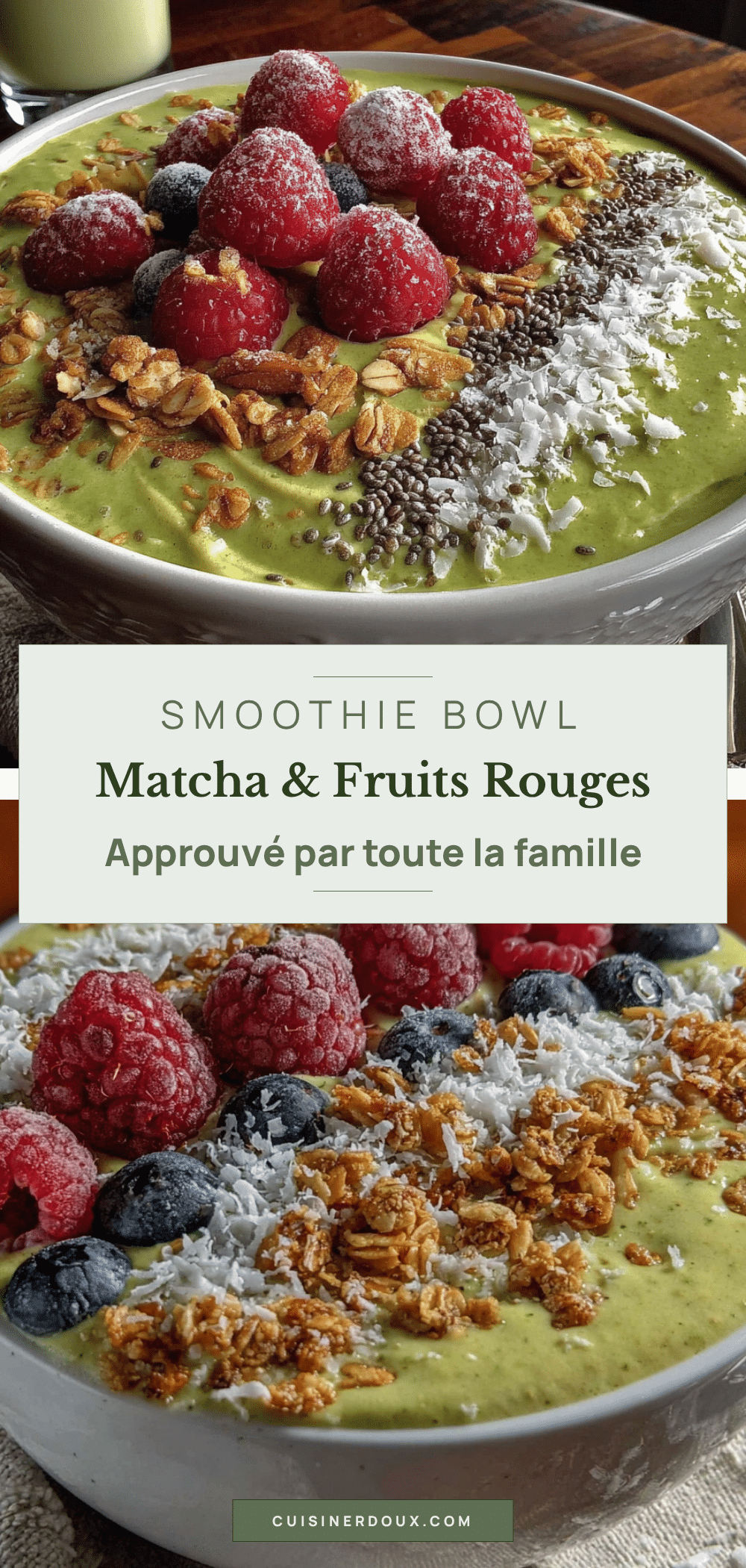 Smoothie bowl matcha aux fruits rouges recipe