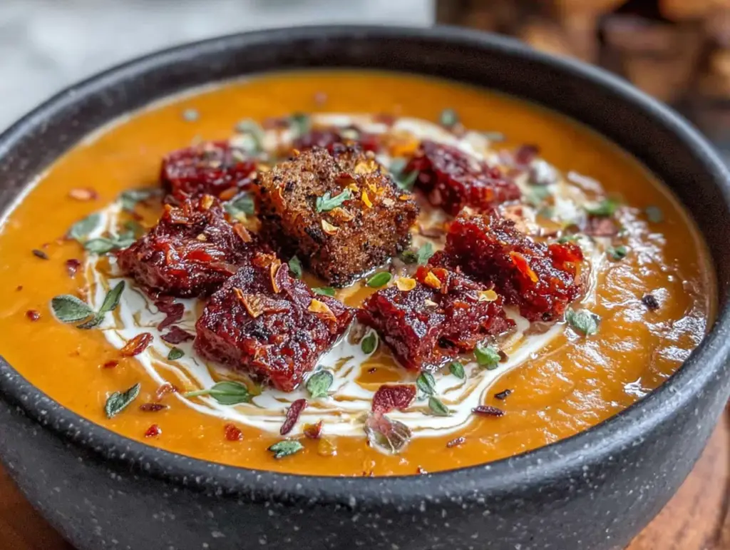 soupe à la citrouille et chorizo - featured image