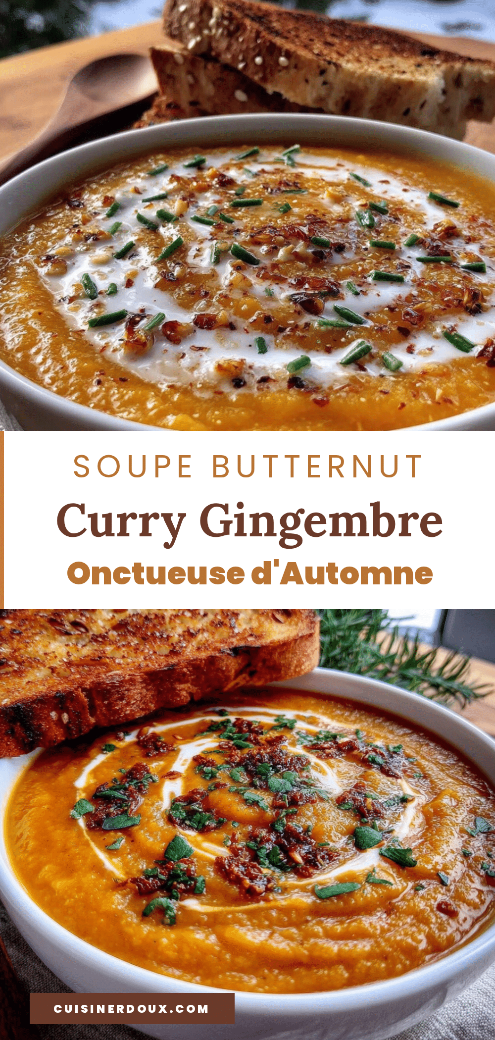 Soupe butternut curry gingembre onctueuse d’automne recipe