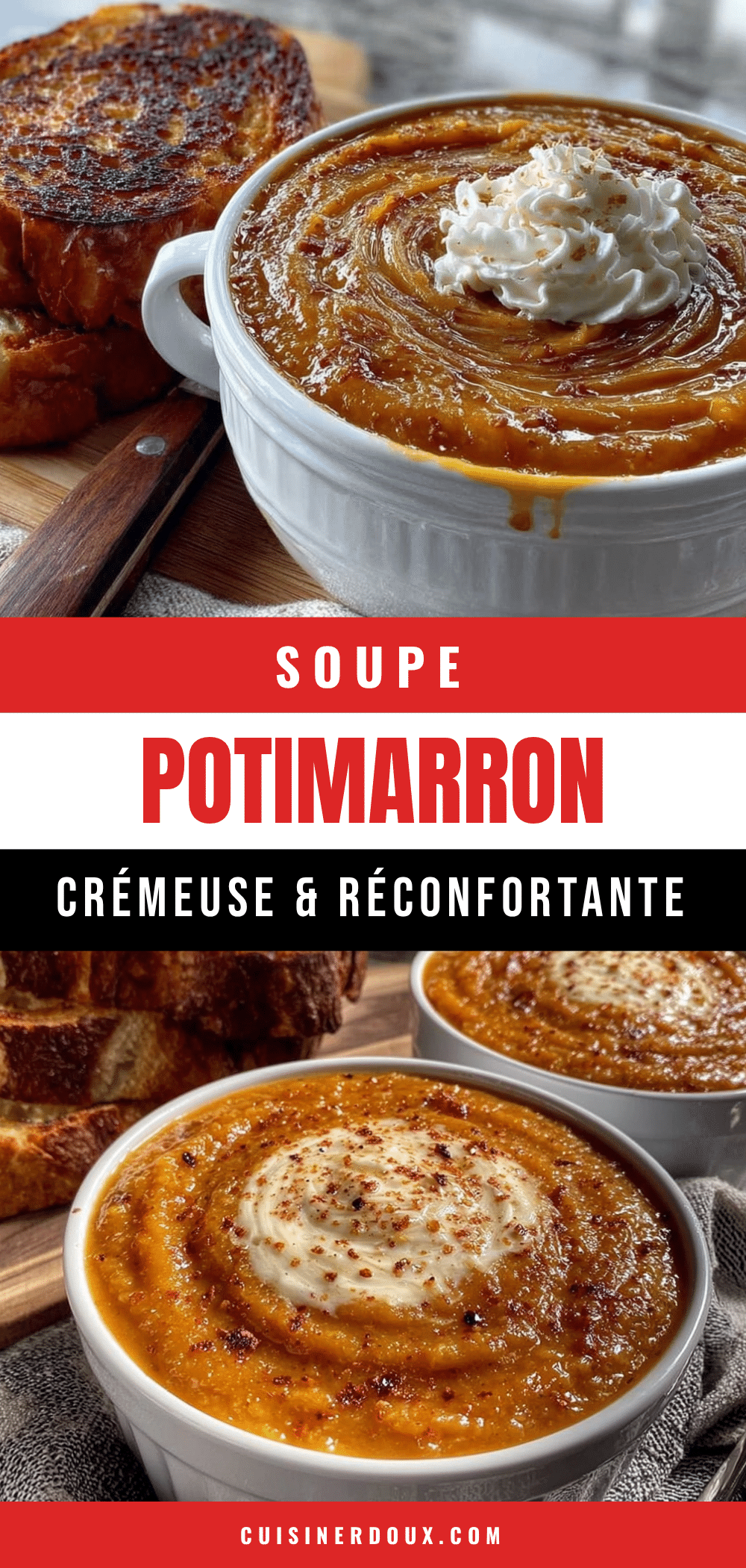 Soupe potimarron crémeuse recipe