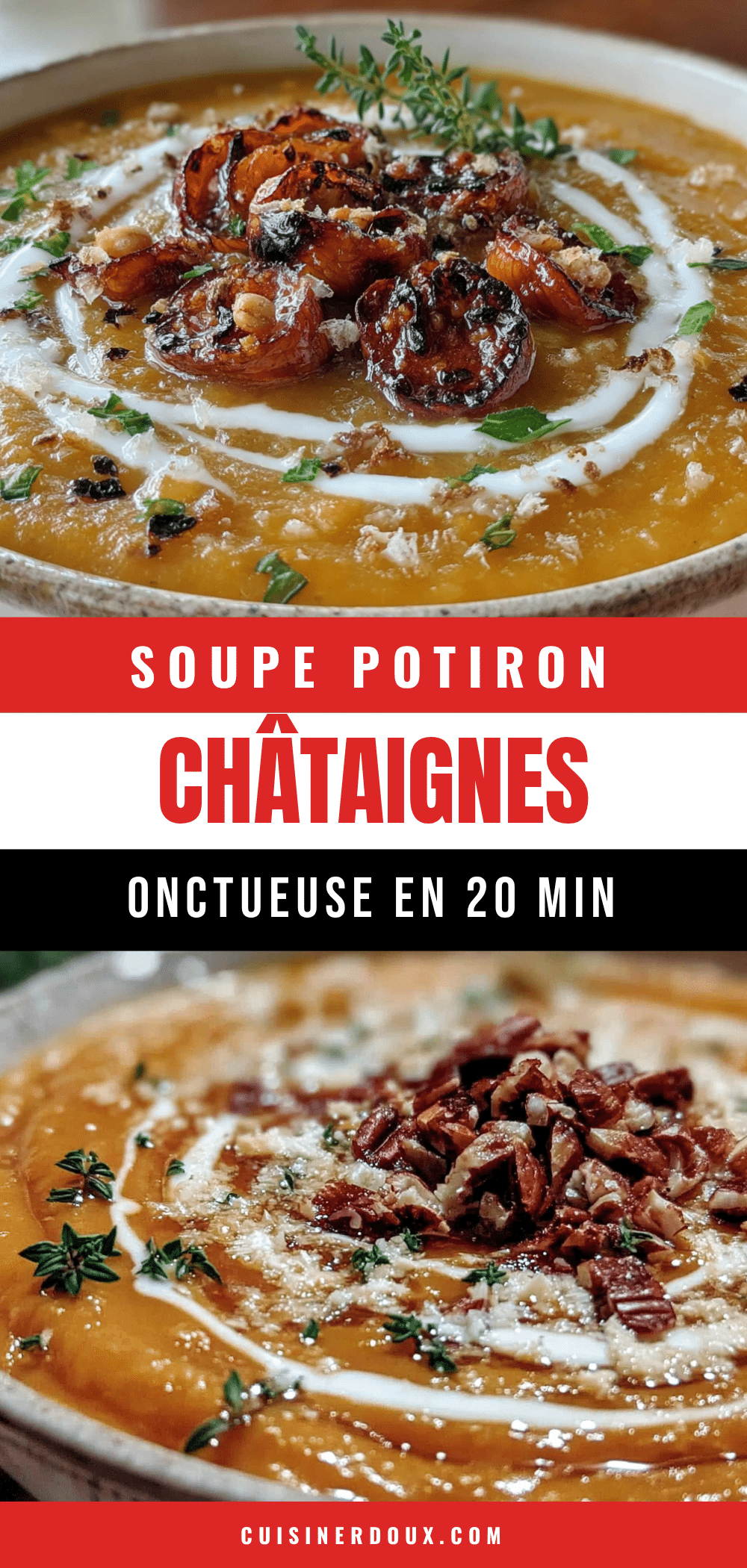 soupe potiron châtaignes onctueuse recipe