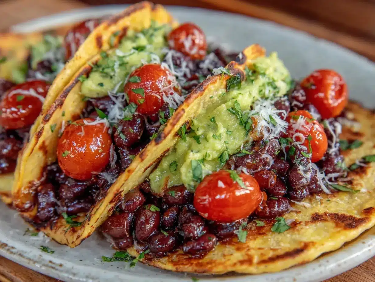 tacos végétariens réconfortants au guacamole crémeux preparation steps
