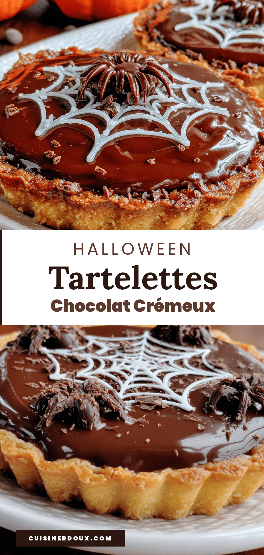 tartelettes toile d’araignée au chocolat crémeux recipe