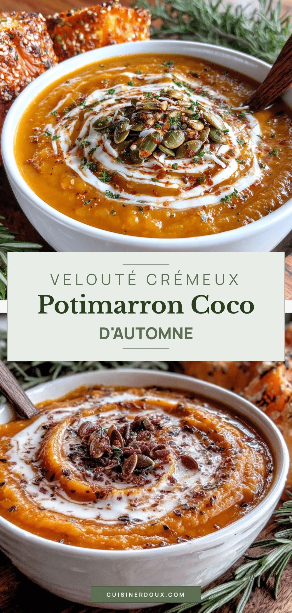 velouté crémeux potimarron coco d’automne recipe