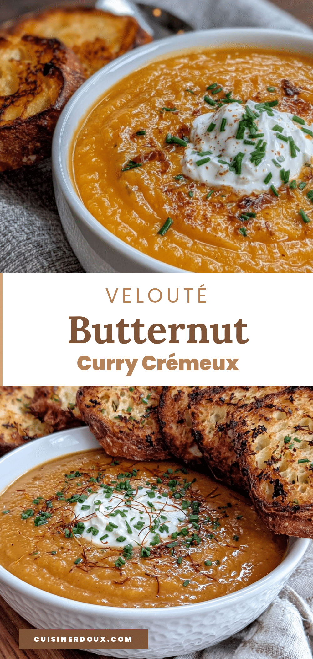 velouté de butternut crémeux au curry recipe