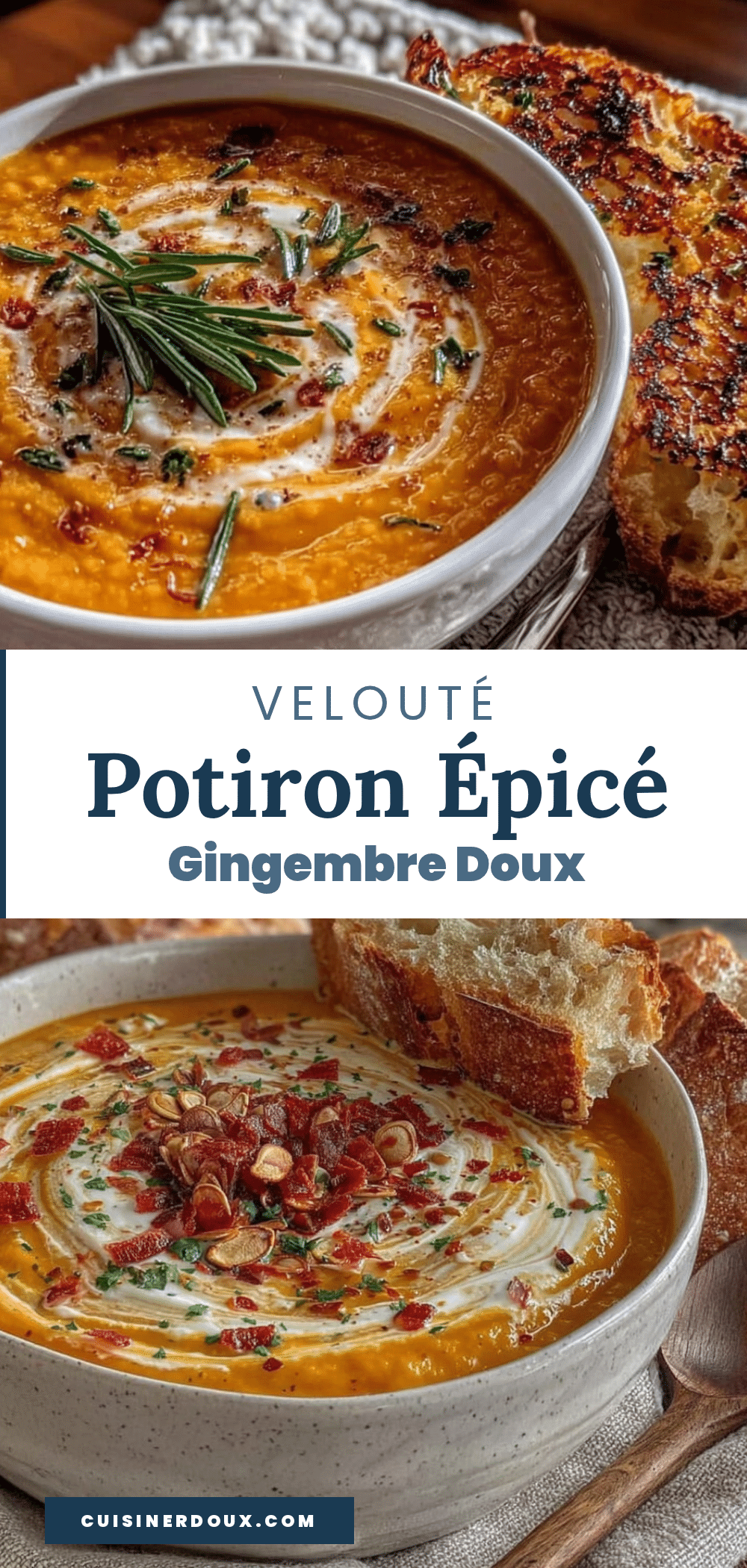 velouté de potiron épicé au gingembre recipe