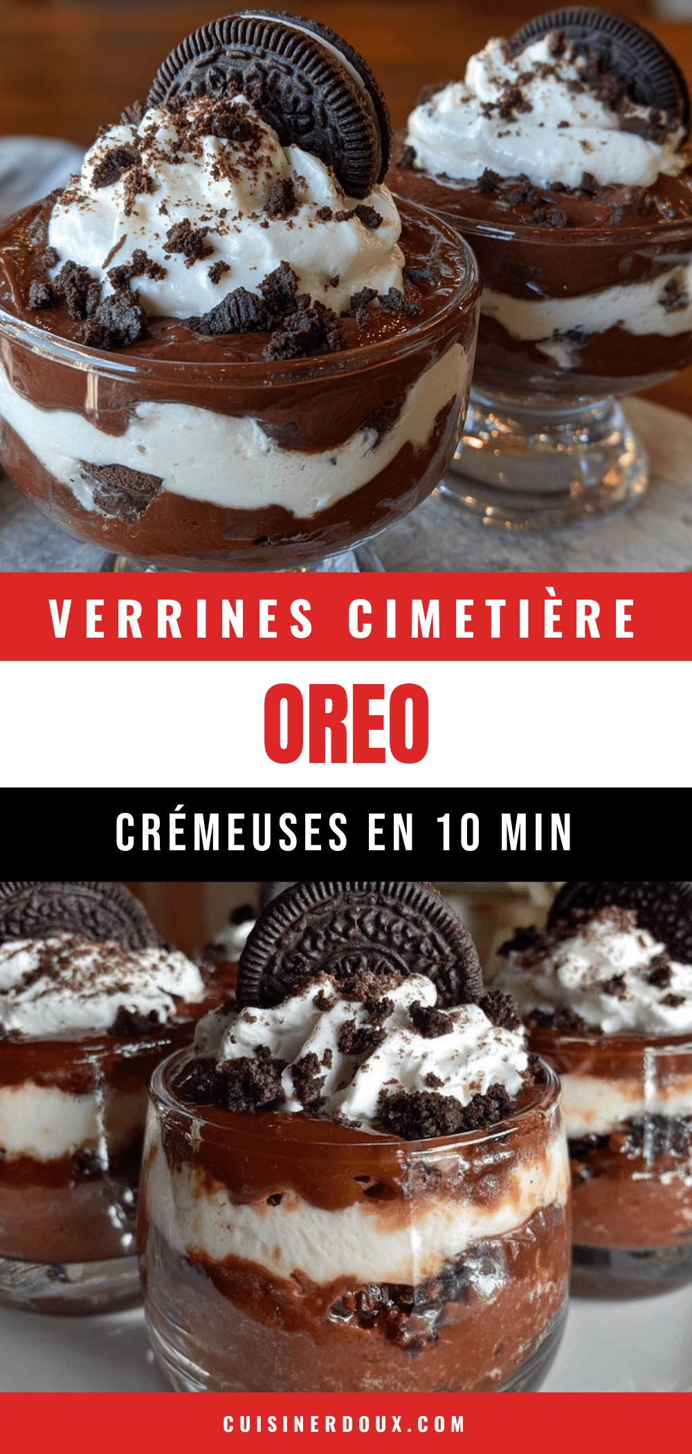 verrines cimetière oreo crémeuses recipe