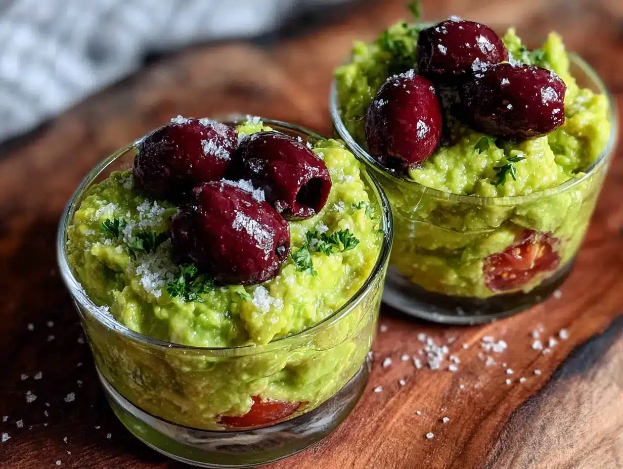 Verrines Halloween guacamole yeux effrayants preparation steps