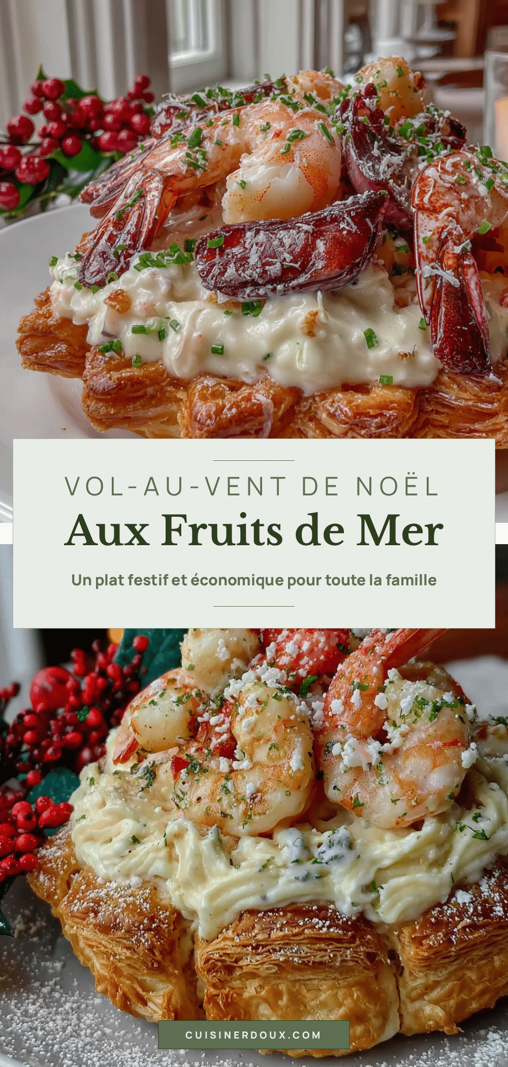 vol-au-vent de Noël aux fruits de mer recipe