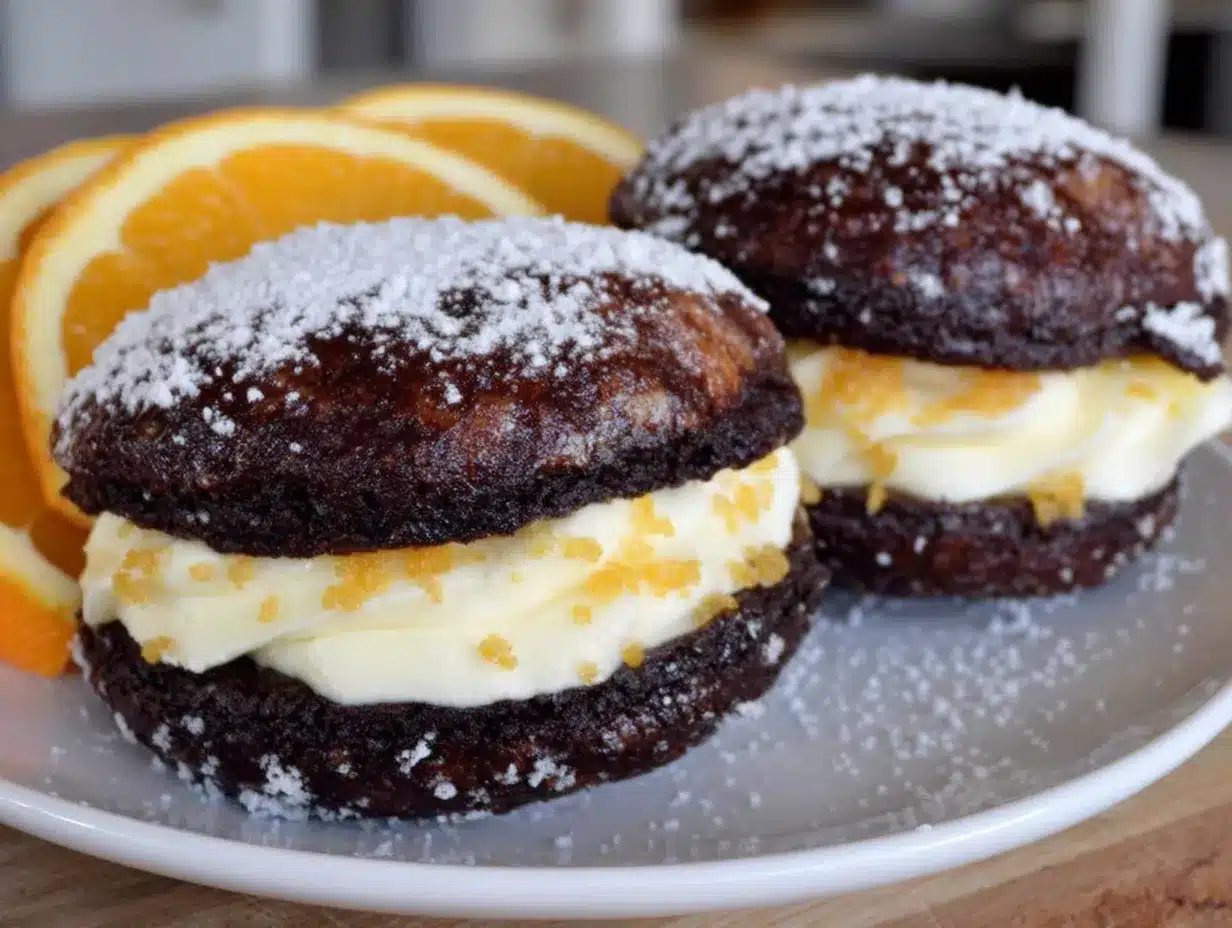 whoopies à l’orange et au velours noir preparation steps
