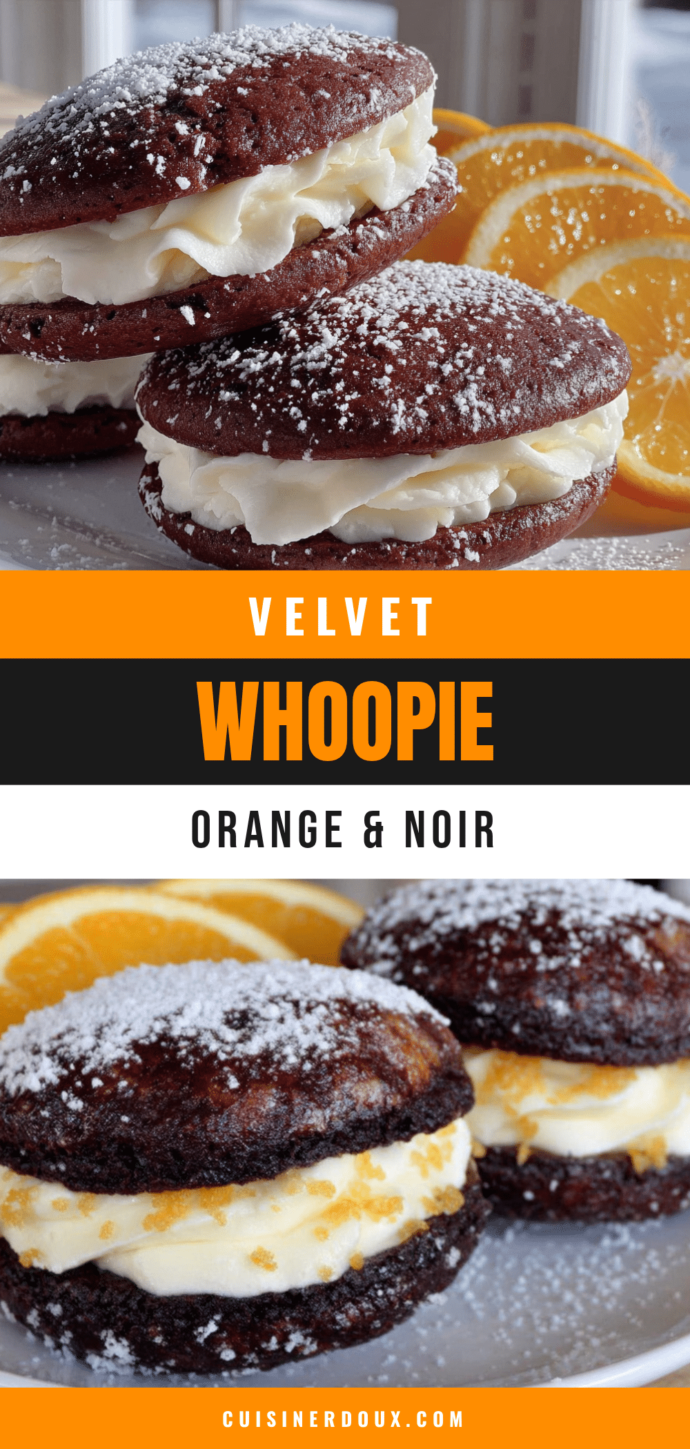 whoopies à l’orange et au velours noir recipe