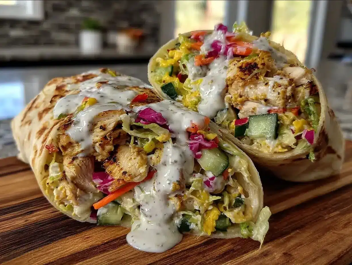 wrap crudités poulet rapide preparation steps