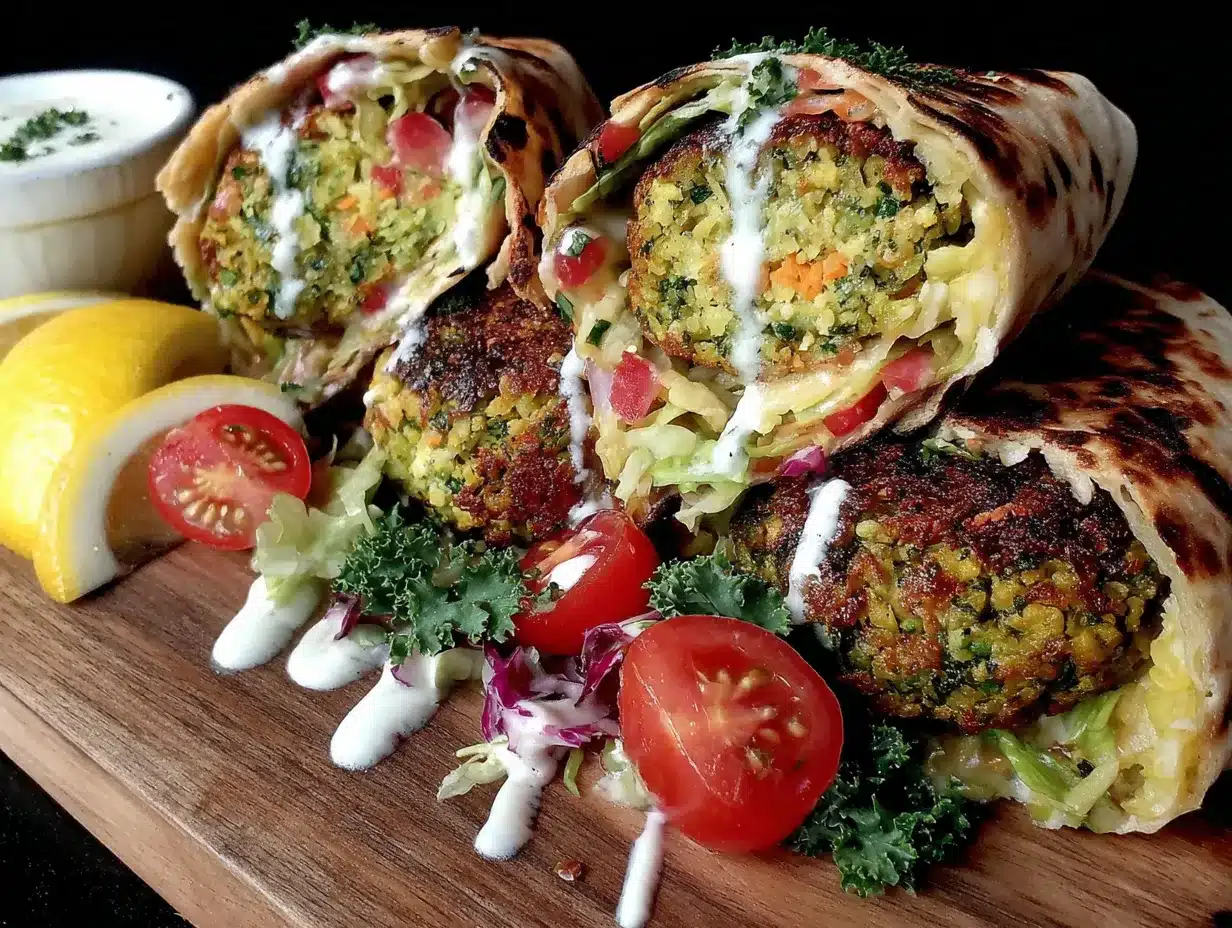 wrap sain au falafel sauce yaourt citron preparation steps